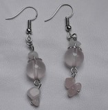 boucles d'oreilles perle quartz rose